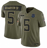 Men's Indianapolis Colts #5 Anthony Richardson Sr. Olive 2025 Salute to Service Limited Stitched Jersey Dyin,baseball caps,new era cap wholesale,wholesale hats