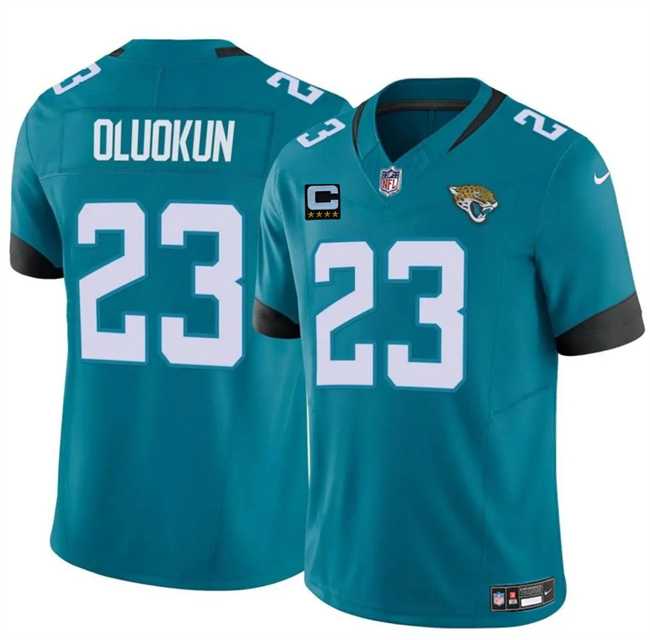 Men's Jacksonville Jaguars #23 Foye Oluokun Teal 2025 F.U.S.E. With 4-Star C Patch Vapor Untouchable Limited Stitched Jersey Dzhi,We sell and wholesale Men's Jacksonville Jaguars #23 Foye Oluokun Teal 2025 F.U.S.E. With 4-Star C Patch Vapor Untouchable Limited Stitched Jersey Dzhi on line form chian!