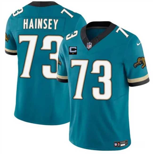 Men's Jacksonville Jaguars #73 Robert Hainsey Teal 2025 F.U.S.E. With 1-Star C Patch Prowler Throwback Vapor Limited Stitched Jersey Dzhi,We sell and wholesale Men's Jacksonville Jaguars #73 Robert Hainsey Teal 2025 F.U.S.E. With 1-Star C Patch Prowler Throwback Vapor Limited Stitched Jersey Dzhi on line form chian!