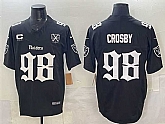 Men's Las Vegas Raiders #98 Maxx Crosby Black F.U.S.E. Gothic Sin City Shadows Edition With 65th Anniversary 3-Star C Patch Vapor Untouchable Limited Stitched Jersey,baseball caps,new era cap wholesale,wholesale hats
