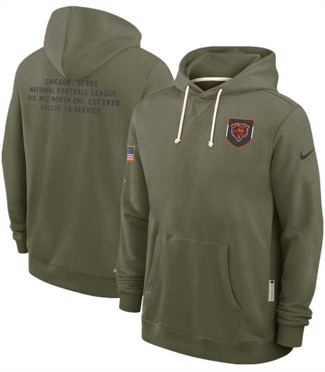 Men's Chicago Bears Olive 2025 Salute to Service Pullover Hoodie,We sell and wholesale Men's Chicago Bears Olive 2025 Salute to Service Pullover Hoodie on line form chian!