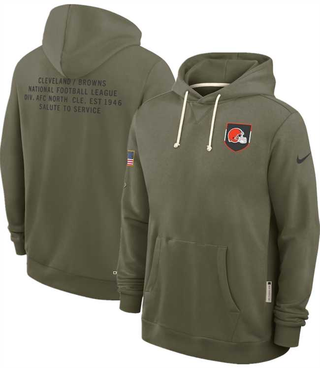 Men's Cleveland Browns Olive 2025 Salute to Service Pullover Hoodie,We sell and wholesale Men's Cleveland Browns Olive 2025 Salute to Service Pullover Hoodie on line form chian!