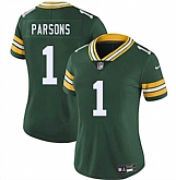 Women's Green Bay Packers #1 Micah Parsons Green 2025 Vapor Untouchable Limited Stitched Jersey Dzhi