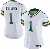 Women's Green Bay Packers #1 Micah Parsons White 2025 Vapor Untouchable Limited Stitched Jersey Dzhi