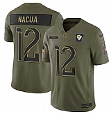 Men's Los Angeles Rams #12 Puka Nacua Olive 2025 Salute to Service Limited Stitched Jersey Dyin,baseball caps,new era cap wholesale,wholesale hats