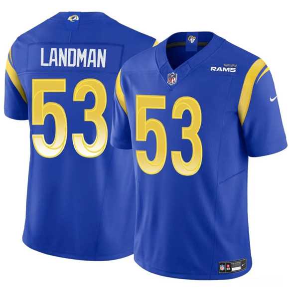 Men's Los Angeles Rams #53 Nate Landman Blue 2025 F.U.S.E. Vapor Untouchable Stitched Jersey Dzhi,We sell and wholesale Men's Los Angeles Rams #53 Nate Landman Blue 2025 F.U.S.E. Vapor Untouchable Stitched Jersey Dzhi on line form chian!