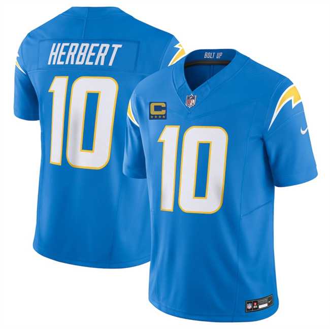 Men's Los Angeles Chargers #10 Justin Herbert Blue 2025 F.U.S.E With 4-Star C Patch Vapor Limited Stitched Jersey Dzhi,We sell and wholesale Men's Los Angeles Chargers #10 Justin Herbert Blue 2025 F.U.S.E With 4-Star C Patch Vapor Limited Stitched Jersey Dzhi on line form chian!