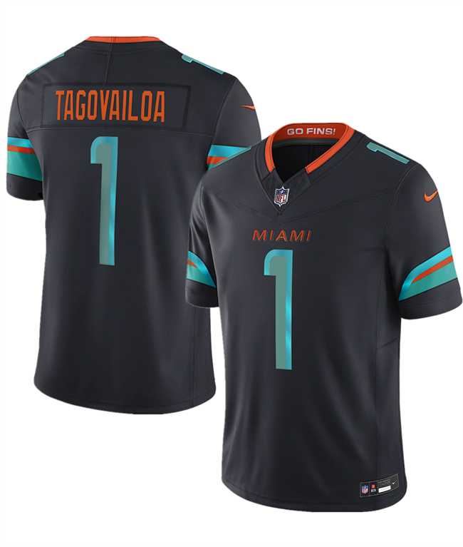 Men's Miami Dolphins #1 Tua Tagovailoa Black 2025 F.U.S.E. 'Rivalries' Vapor Limited Stitched Jersey Dzhi,We sell and wholesale Men's Miami Dolphins #1 Tua Tagovailoa Black 2025 F.U.S.E. 'Rivalries' Vapor Limited Stitched Jersey Dzhi on line form chian!