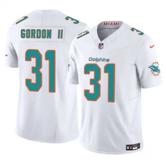 Men's Miami Dolphins #31 Ollie Gordon II White 2025 F.U.S.E. Vapor Limited Stitched Jersey Dzhi,We sell and wholesale Men's Miami Dolphins #31 Ollie Gordon II White 2025 F.U.S.E. Vapor Limited Stitched Jersey Dzhi on line form chian!