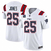 Men's New England Patriots #25 Marcus Jones White 2025 F.U.S.E. With 1-Star C Patch Vapor Limited Stitched Jersey Dzhi,baseball caps,new era cap wholesale,wholesale hats