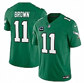 Men's Philadelphia Eagles #11 A.J. Brown Kelly Green 2025 F.U.S.E. With 3-Star C Patch Vapor Untouchable Limited Throwback Stitched Jersey Dzhi,baseball caps,new era cap wholesale,wholesale hats
