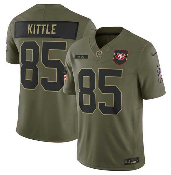 Men's San Francisco 49ers #85 George Kittle Olive 2025 Salute to Service Limited Stitched Jersey Dyin,We sell and wholesale Men's San Francisco 49ers #85 George Kittle Olive 2025 Salute to Service Limited Stitched Jersey Dyin on line form chian!