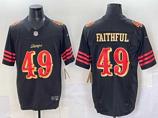 Men's San Francisco 49ers #49 Faithful Black 2025 F.U.S.E. 'Rivalries' Vapor Limited Stitched Jersey,We sell and wholesale Men's San Francisco 49ers #49 Faithful Black 2025 F.U.S.E. 'Rivalries' Vapor Limited Stitched Jersey on line form chian!