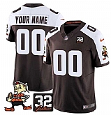 Men's Cleveland Browns Active Player Custom Brown Alternate F.U.S.E. #32 Jim Brown Memorial Patch Vapor Limited Stitched Football Jersey,baseball caps,new era cap wholesale,wholesale hats
