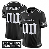 Men's Seattle Seahawks Active Player Custom Black 2025 F.U.S.E. 'Gothic Rain City Shadows Edition' Vapor Limited Stitched Jersey,baseball caps,new era cap wholesale,wholesale hats