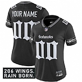 Women's Seattle Seahawks Active Player Custom Black 2025 F.U.S.E. 'Gothic Rain City Shadows Edition' Vapor Untouchable Limited Football Stitched Jersey,baseball caps,new era cap wholesale,wholesale hats