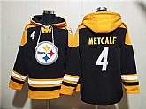 Men's Pittsburgh Steelers #4 DK Metcalf Black Ageless Must-Have Lace-Up Pullover Hoodie,baseball caps,new era cap wholesale,wholesale hats