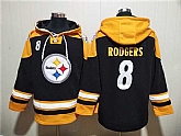 Men's Pittsburgh Steelers #8 Aaron Rodgers Black Ageless Must-Have Lace-Up Pullover Hoodie,baseball caps,new era cap wholesale,wholesale hats