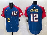 Men's National League #12 Francisco Lindor Blue Red Alternate 2025 All-Star Edition Limited Stitched Jersey,baseball caps,new era cap wholesale,wholesale hats