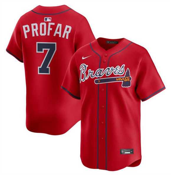 Men's Atlanta Braves #7 Jurickson Profar Red 2025 Alternate Limited Stitched Jersey Dzhi,We sell and wholesale Men's Atlanta Braves #7 Jurickson Profar Red 2025 Alternate Limited Stitched Jersey Dzhi on line form chian!