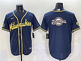 Men's Milwaukee Brewers Team Big Logo Navy 2025 With Patch Stitched Jersey,baseball caps,new era cap wholesale,wholesale hats