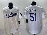 Men's Los Angeles Dodgers #51 Alex Vesia White Cool Base Stitched Jersey,baseball caps,new era cap wholesale,wholesale hats