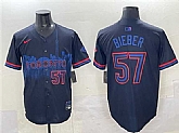 Men's Toronto Blue Jays #57 Shane Bieber Navy 2024 City Connect Limited Stitched Jersey,baseball caps,new era cap wholesale,wholesale hats