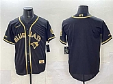 Men's Toronto Blue Jays Blank Black Gold Cool Base Stitched Jersey,baseball caps,new era cap wholesale,wholesale hats