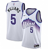 Men's Utah Jazz #5 Cody Williams White 2025 Association Edition Stitched Jersey Dzhi,baseball caps,new era cap wholesale,wholesale hats