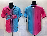 Men's Boston Celtics Blank Pink Blue Limited Stitched Baseball Jersey,baseball caps,new era cap wholesale,wholesale hats