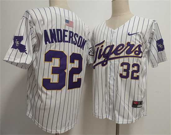 Men's LSU Tigers #32 Kade Anderson White 2025 Stitched Baseball Jersey,We sell and wholesale Men's LSU Tigers #32 Kade Anderson White 2025 Stitched Baseball Jersey on line form chian!