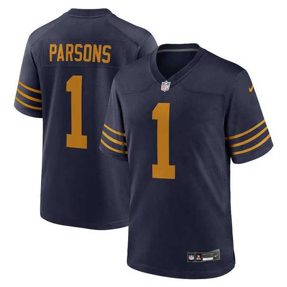 Men's Green Bay Packers #1 Micah Parsons Navy The 1923 Classic Stitched Game Jersey Dzhi,We sell and wholesale Men's Green Bay Packers #1 Micah Parsons Navy The 1923 Classic Stitched Game Jersey Dzhi on line form chian!