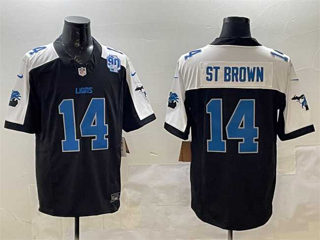 Men's Detroit Lions #14 Amon-Ra St. Brown Black Alternate F.U.S.E. 2024 Michigan & 90th Anniversary Patch Vapor Limited Stitched Game Jersey Dzhi,We sell and wholesale Men's Detroit Lions #14 Amon-Ra St. Brown Black Alternate F.U.S.E. 2024 Michigan & 90th Anniversary Patch Vapor Limited Stitched Game Jersey Dzhi on line form chian!