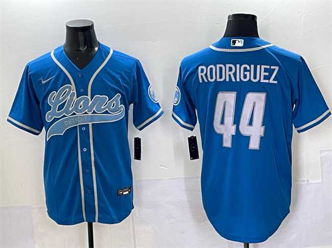 Men's Detroit Lions #44 Malcolm Rodriguez Blue Cool Base Stitched Baseball Jersey,We sell and wholesale Men's Detroit Lions #44 Malcolm Rodriguez Blue Cool Base Stitched Baseball Jersey on line form chian!