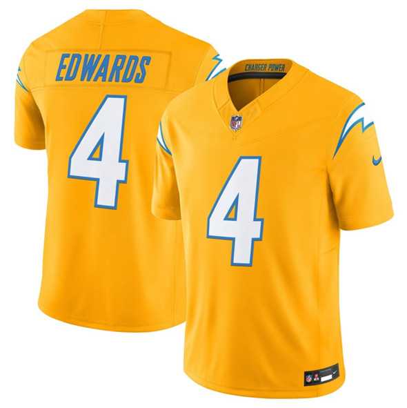 Men's Los Angeles Chargers #4 Taylor Heinicke Gold 2025 F.U.S.E. Alternate Vapor Limited Stitched Jersey,We sell and wholesale Men's Los Angeles Chargers #4 Taylor Heinicke Gold 2025 F.U.S.E. Alternate Vapor Limited Stitched Jersey on line form chian!
