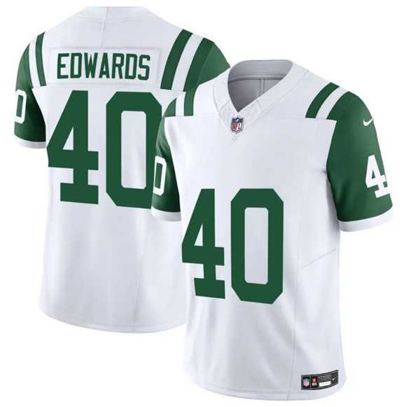 Men's New York Jets #40 Donovan Edwards White 2025 F.U.S.E. Classic Alternate Vapor Untouchable Limited Stitched Jersey Dzhi,We sell and wholesale Men's New York Jets #40 Donovan Edwards White 2025 F.U.S.E. Classic Alternate Vapor Untouchable Limited Stitched Jersey Dzhi on line form chian!