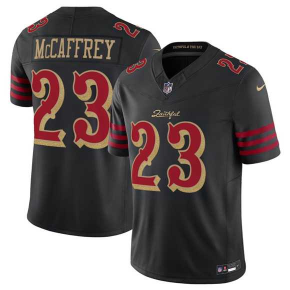 Men's San Francisco 49ers #23 Christian McCaffrey Black 2025 F.U.S.E. 'Rivalries' Vapor Limited Stitched Jersey Dzhi,We sell and wholesale Men's San Francisco 49ers #23 Christian McCaffrey Black 2025 F.U.S.E. 'Rivalries' Vapor Limited Stitched Jersey Dzhi on line form chian!