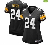 Women's Pittsburgh Steelers #24 Joey Porter Jr. Black Stitched Game Jersey Dzhi,baseball caps,new era cap wholesale,wholesale hats