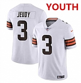 Youth Cleveland Browns #3 Jerry Jeudy White Vapor Limited Stitched Jersey Dzhi,baseball caps,new era cap wholesale,wholesale hats