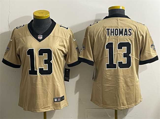 Women's New Orleans Saints #13 Michael Thomas Gold Alternate Vapor Limited Stitched Jersey,We sell and wholesale Women's New Orleans Saints #13 Michael Thomas Gold Alternate Vapor Limited Stitched Jersey on line form chian!