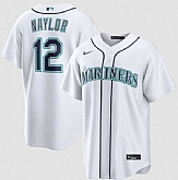 Men's Seattle Mariners #12 Josh Naylor White Cool Base Limited Stitched jersey Dzhi,baseball caps,new era cap wholesale,wholesale hats