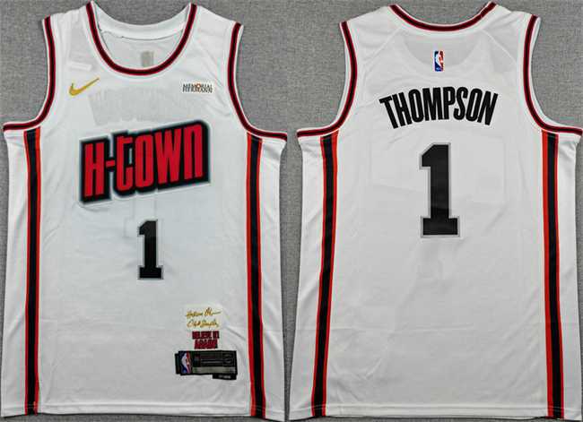 Men's Houston Rockets #1 Amen Thompson White 2024-25 City Edition Stitched Jersey,We sell and wholesale Men's Houston Rockets #1 Amen Thompson White 2024-25 City Edition Stitched Jersey on line form chian!