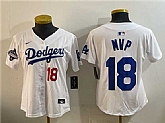 Youth Los Angeles Dodgers #18 MVP White 2025 World Series Champions Patch Limited Stitched Jersey Dzhi,baseball caps,new era cap wholesale,wholesale hats
