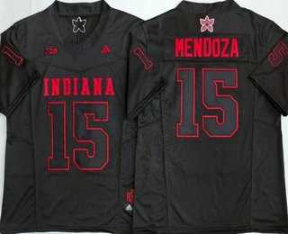 Men's Indiana Hoosiers #15 Fernando Mendoza Limited Black Alternate Fashion College Jersey,We sell and wholesale Men's Indiana Hoosiers #15 Fernando Mendoza Limited Black Alternate Fashion College Jersey on line form chian!