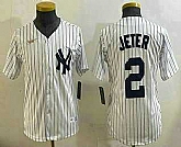 Youth New York Yankees #2 Derek Jeter White Throwback Stitched Cool Base Nike Jersey,baseball caps,new era cap wholesale,wholesale hats