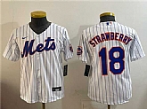 Youth Chicago Cubs #18 Darryl Strawberry White Cool Base Stitched Jersey,baseball caps,new era cap wholesale,wholesale hats
