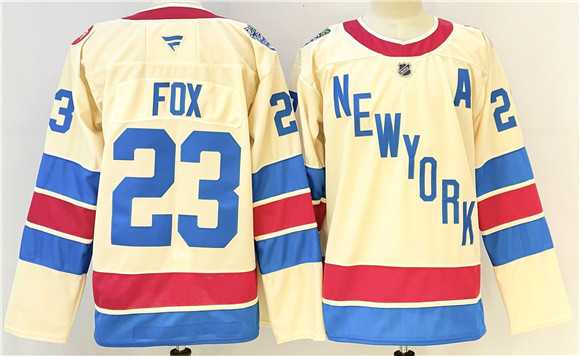 Men's New York Rangers #23 Adam Fox Beige 2025-26 Winter Classic With A Patch Stitched Hockey Jersey,We sell and wholesale Men's New York Rangers #23 Adam Fox Beige 2025-26 Winter Classic With A Patch Stitched Hockey Jersey on line form chian!