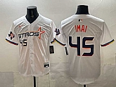 Men's Houston Astros #45 Tatsuya Imai White 2025 City Connect With Texas Patch Limited Stitched Jersey,baseball caps,new era cap wholesale,wholesale hats