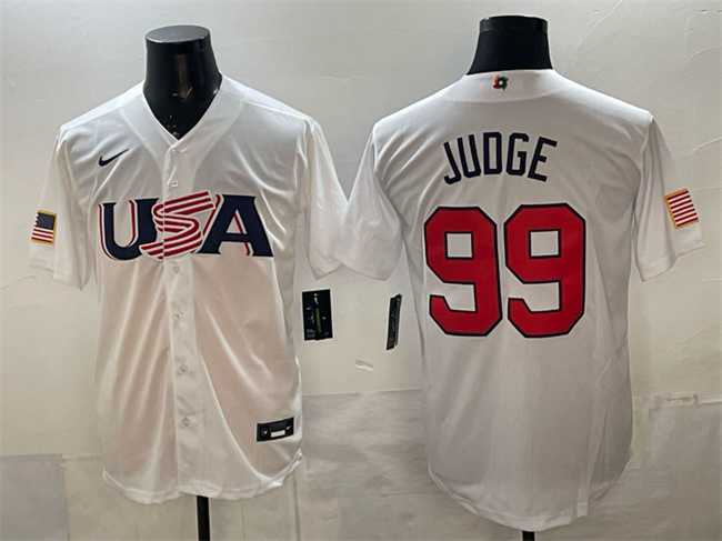 Men's USA #99 Aaron Judge White World Baseball Classic Stitched Jersey,We sell and wholesale Men's USA #99 Aaron Judge White World Baseball Classic Stitched Jersey on line form chian!