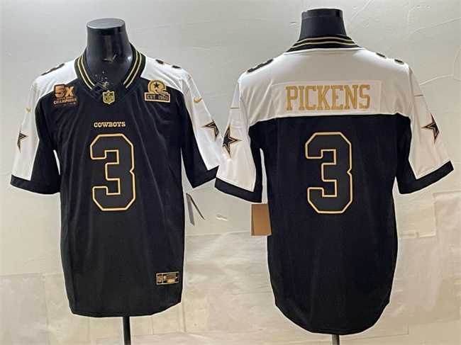Men's Dallas Cowboys #3 George pickens Black Gold 2025 F.U.S.E. With 5x Super Bowl Champions & Established In 1960 Patch Vapor Limited Stitched Jersey,We sell and wholesale Men's Dallas Cowboys #3 George pickens Black Gold 2025 F.U.S.E. With 5x Super Bowl Champions & Established In 1960 Patch Vapor Limited Stitched Jersey on line form chian!